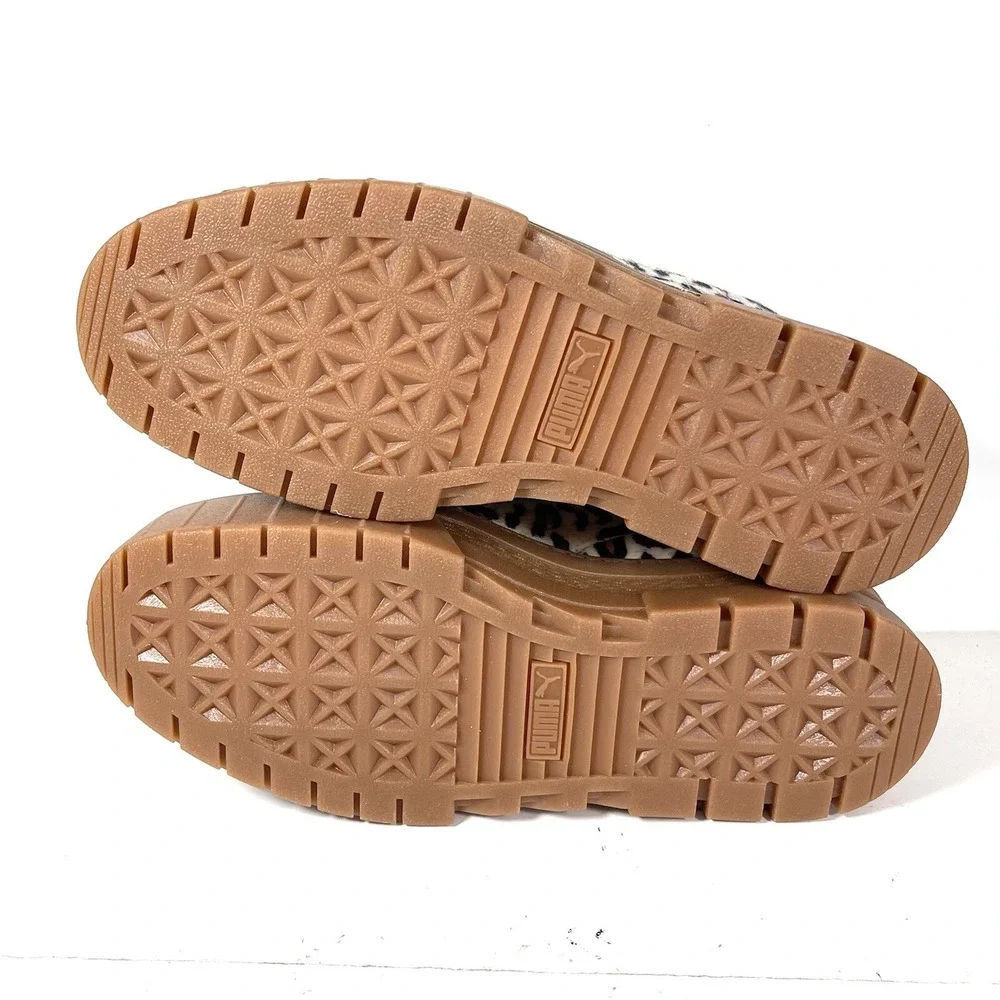PUMA Mayze Platform Sneakers Women's Size 7.5 Leopard Calf Hair 6382910-01 NIB